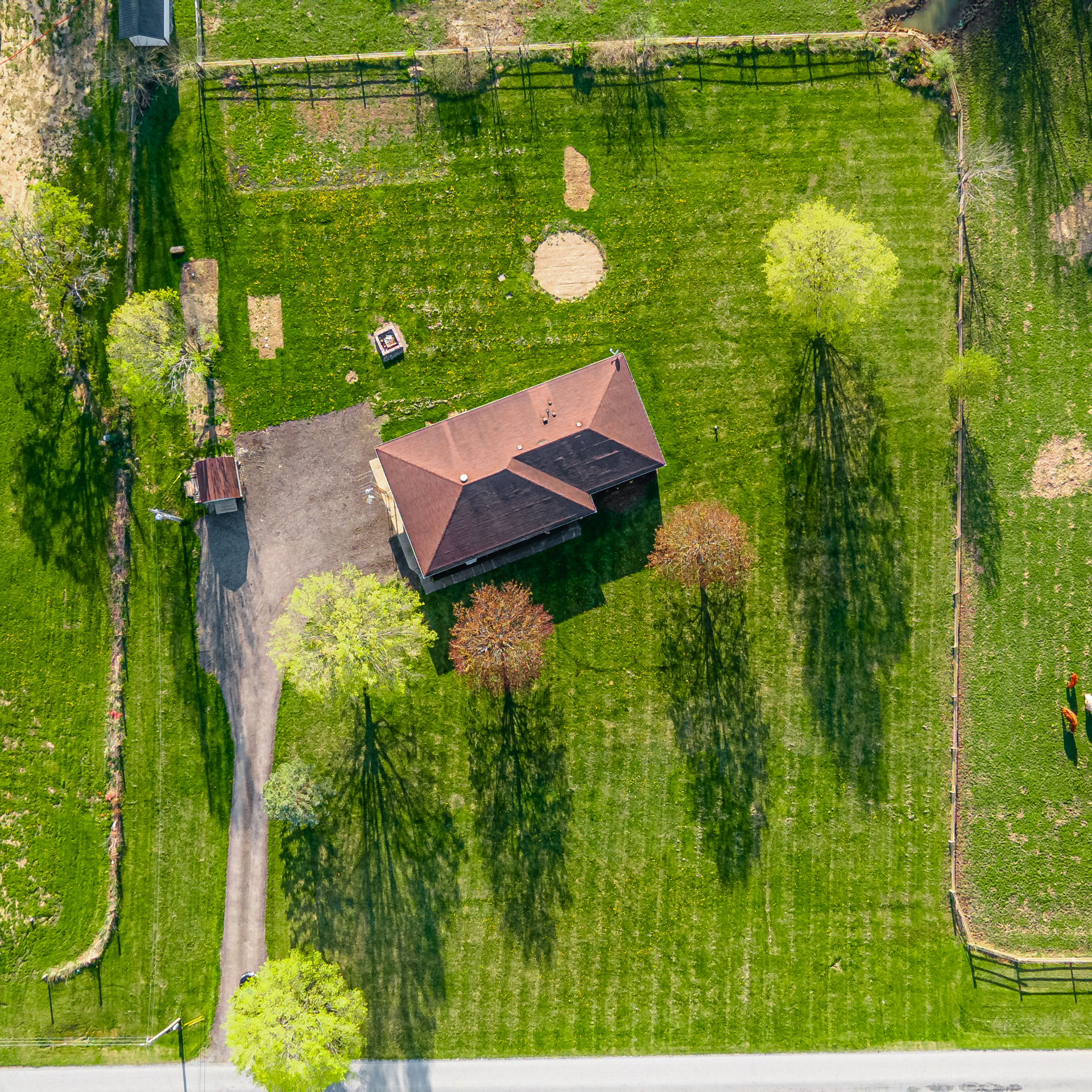 Drone image of property lines